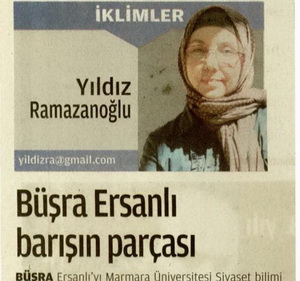Büşra Ersanlı barışın parçası