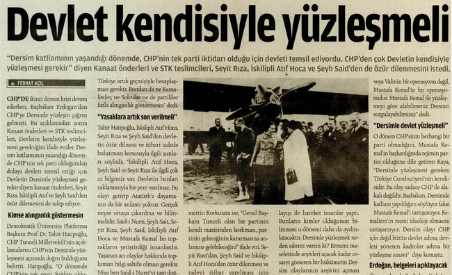 Devlet Kendisiyle Yüzleşmeli