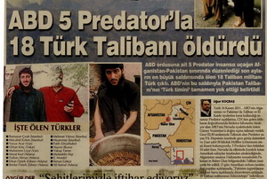 Türk Talibanlar'ı Predator Vurdu