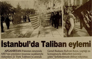 İstanbul'da Taliban Eylemi