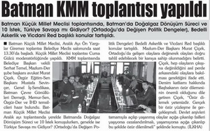 Batman KMM Toplantısı Yapıldı
