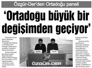 Özgür-Der'den Ortadoğu Paneli