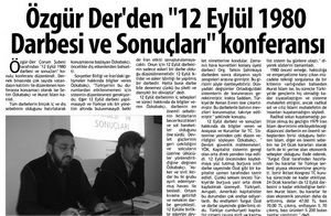 Özgür-Der'den "12 Eylül 1980 Darbesi Ve Sonuçları" Konferansı