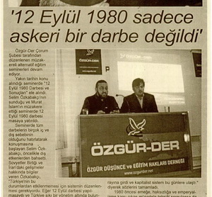 '12 Eylül 1980 Sadece Askeri Bir Darbe Değildi'
