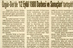 '12 Eylül 1980 Darbesi Ve Sonuçları'
