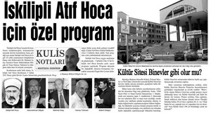 İskilipli Atıf Hoca İçin Özel Program