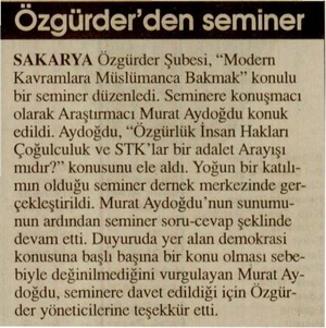 Özgür-Der'den Seminer