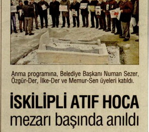 İskilipli Atıf Hoca Mezarı Başında Anıldı