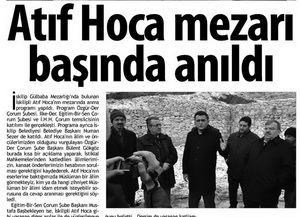 Atıf Hoca Mezarı Başında Anıldı