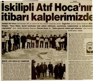 İskilipli Atıf Hoca'nın İtibarı Kalplerimizde