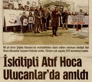 İskilipli Atıf Hoca Ulucanlar'da Anıldı