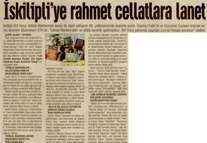 İskilipli'ye Rahmet Cellatlara Lanet