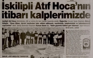 İskilipli Atıf Hoca'nın İtibarı Kalplerimizde