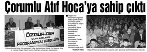 Çorumlu Atıf Hocaya Sahip Çıktı