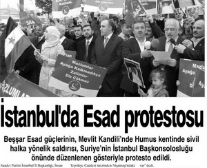 İstanbul'da Esad Protestosu