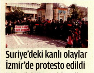 Suriye’deki Kanlı Olaylar İzmir’de Protesto Edildi
