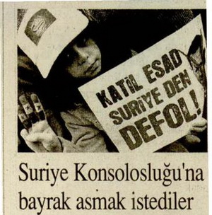Suriye Konsolosluğu'na Bayrak Asmak İstediler