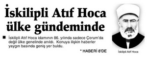 İskilipli Atıf Hoca Ülke Gündeminde