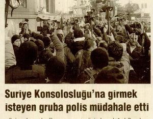 Suriye Konsolosluğu'na Girmek İsteyen Gruba Polis Müdahale Etti