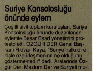 Suriye Konsolosluğu Önünde Eylem