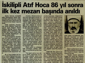 İskilipli Atıf Hoca 86 Yıl Sonra İlk Kez Mezarı Başında Anıldı