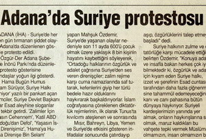 Adanada Suriye Protestosu