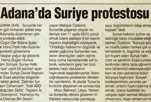 Adana'da Suriye Protestosu