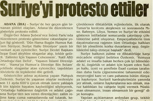 Suriye'yi Protesto Ettiler