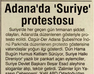 Adana'da "Suriye" Protestosu