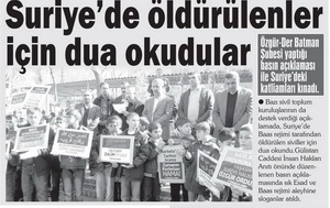 Suriye'de Öldürülenler İçin Dua Okudular