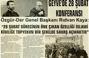 Geyve’de 28 Şubat Konferansı