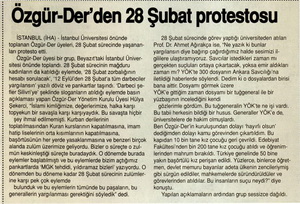 Özgür-Der'den 28 Şubat Protestosu