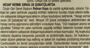 Hesap Verme Zamanı 28 Şubatçılarda