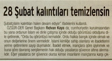 28 Şubat Kalıntıları Temizlensin