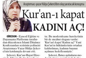 Kur'an-ı Kapat Kadını Aç
