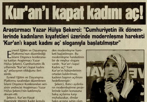 Kur'an'ı Kapat Kadını Aç!