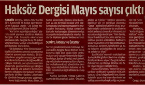 Haksöz Dergisi Mayıs Sayısı Çıktı