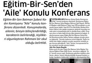 Eğitim-Bir-Sen'den 'Aile' Konulu Konferans