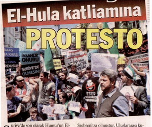 El - Hula Katliamına Protesto