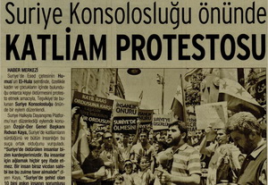 Suriye Konsolosluğu Önünde Katliam Protestosu