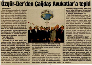 Özgür-Der'den Çağdaş Avukatlara Tepki