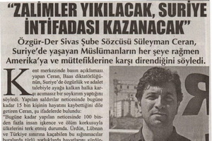 Zalimler Yıkılacak Suriye İntifadası Kazanacak