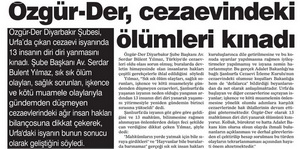 Özgür-Der, Cezaevindeki Ölümleri Kınadı