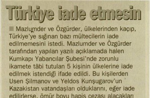 Türkiye İade Etmesin