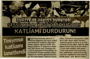 Tireymse Katliamı Lanetlendi