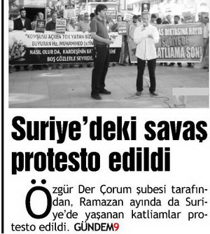 Suriye'deki Savaş Protesto Edildi