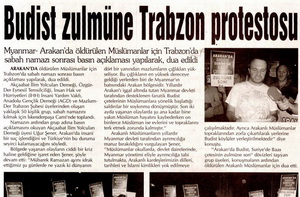 Budist Zulmüne Trabzon Protestosu