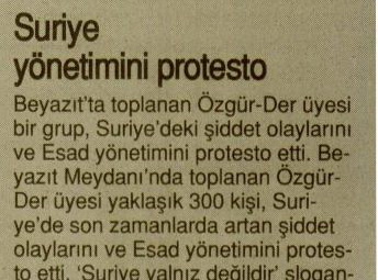 Suriye Yönetimini Protesto