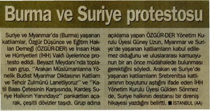 Burma Ve Suriye Protestosu