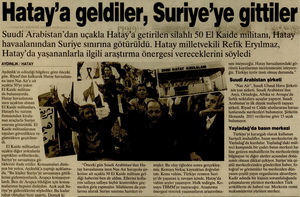 Suudi Arabistan'dan Hatay'a Uçakla 50 El Kaide Militanı Geldi